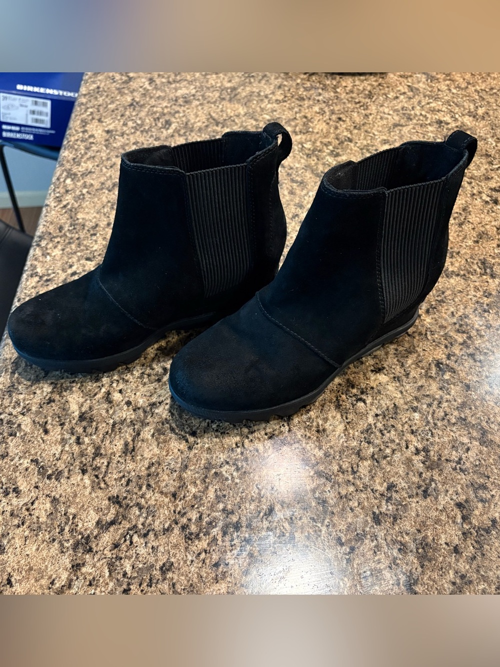 Sorel Black Suede Chelsea Ankle Boots